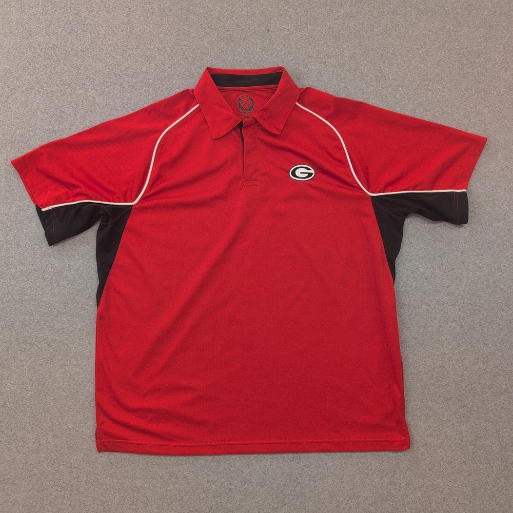 Georgia Bulldogs Polo Shirt Mens XL Campus Drive Short Sleeve Moisture Wicking‎